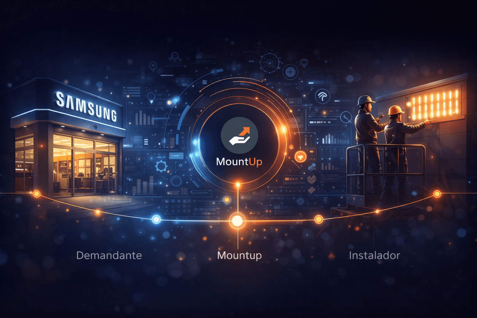 Representação dos três lados do processo da Mountup